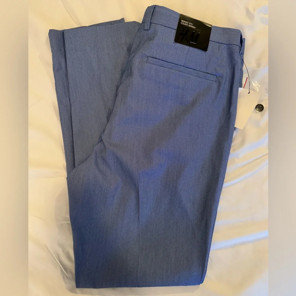 H&M dress pants, light blue, size 34R, new with tags